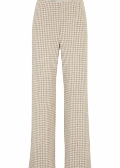 Stretch-Hose mit Hahnentrittmuster, Wide leg