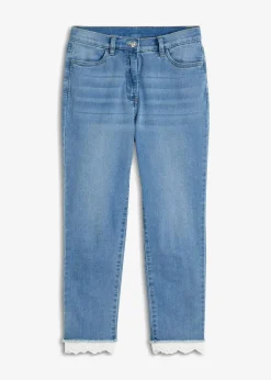 Stretch-Jeans mit Bordüre