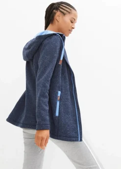Strickfleecejacke mit Kapuze