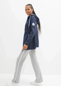 Strickfleecejacke mit Kapuze
