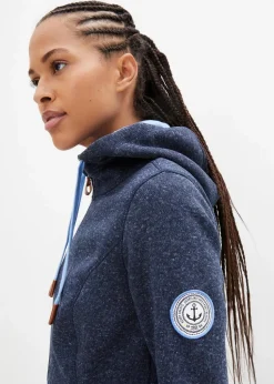 Strickfleecejacke mit Kapuze