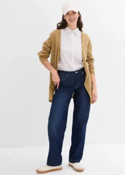 Strickjacke aus reiner leichter Baumwoll-Slub Qualität