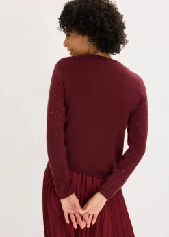 Strickjacke mit Glitzersteinchen