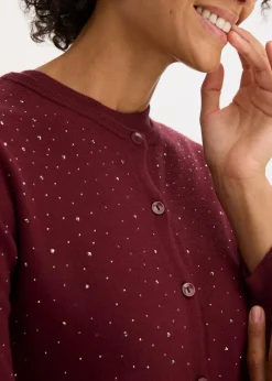 Strickjacke mit Glitzersteinchen