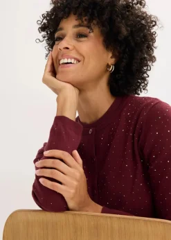 Strickjacke mit Glitzersteinchen