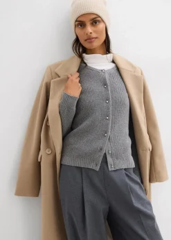 Strickjacke mit Zierknöpfen aus Woll-Mix