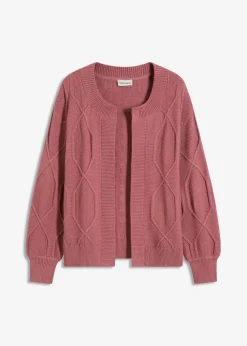 Strickjacke mit Zopfmuster