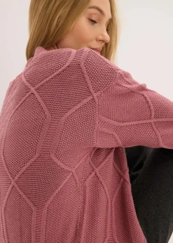 Strickjacke mit Zopfmuster