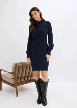 Strickkleid aus fließendem Viskose-Mix