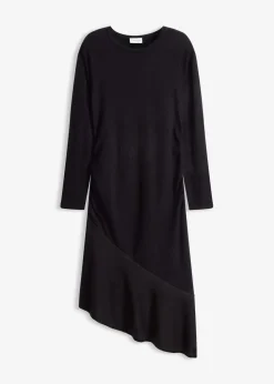 Strickkleid mit asymmetrischem Saum aus Baumwolle und Kaschmir