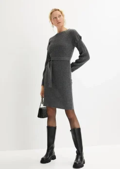 Strickkleid mit Bindeband