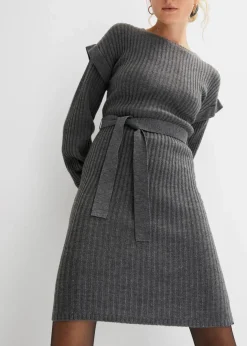 Strickkleid mit Bindeband