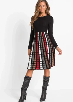 Strickkleid mit Karos