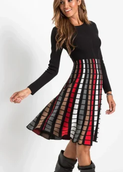 Strickkleid mit Karos