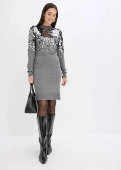 Strickkleid mit Pailletten