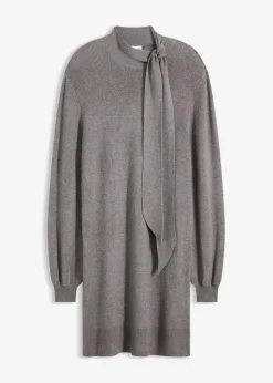 Strickkleid mit Schleife aus softem Viskose-Mix