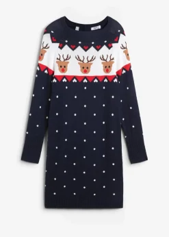 Strickkleid mit Weihnachtsmotiv