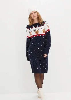 Strickkleid mit Weihnachtsmotiv