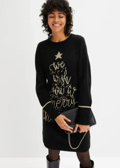 Strickkleid mit Weihnachtsmotiv