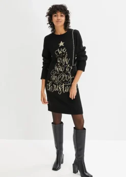 Strickkleid mit Weihnachtsmotiv