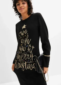 Strickkleid mit Weihnachtsmotiv