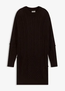 Strickkleid mit Zopfmuster