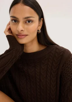 Strickkleid mit Zopfmuster