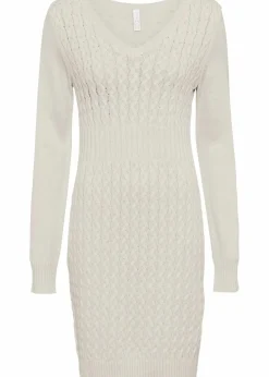 Strickkleid mit Zopfmuster