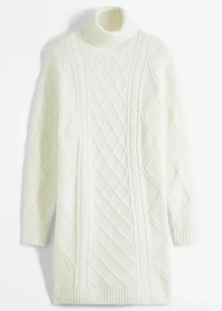 Strickkleid mit Zopfmuster