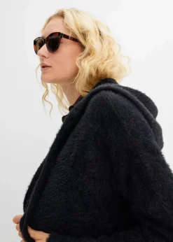 Strickmantel aus weichem Federgarn