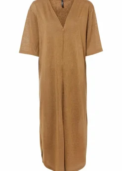 Strickmantel in Leinen-Optik