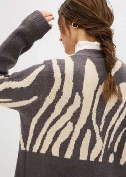 Strickmantel mit Zebra Druck
