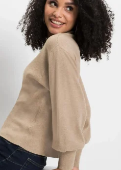 Strickpullover mit Ballonärmeln