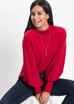 Strickpullover mit Ballonärmeln
