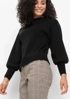 Strickpullover mit Ballonärmeln