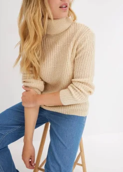 Strickpullover mit Rollkragen