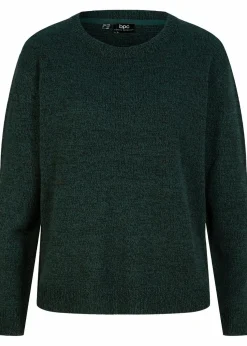 Strick-Pullover mit Rundhals-Ausschnitt in Melange