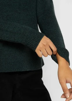 Strick-Pullover mit Rundhals-Ausschnitt in Melange