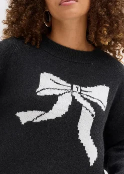 Strickpullover mit Schleife