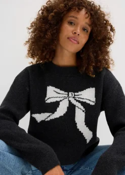 Strickpullover mit Schleife