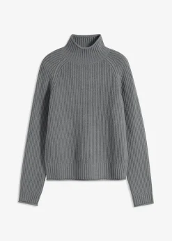 Strickpullover mit Stehkragen