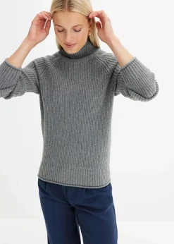 Strickpullover mit Stehkragen