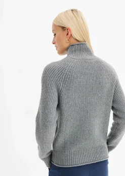 Strickpullover mit Stehkragen