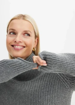 Strickpullover mit Stehkragen