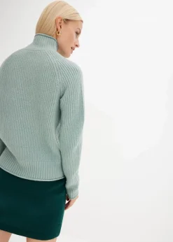 Strickpullover mit Stehkragen