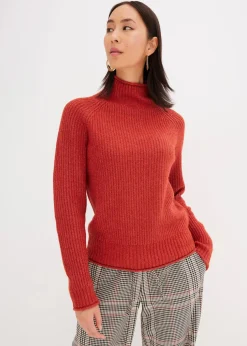 Strickpullover mit Stehkragen