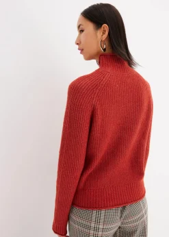 Strickpullover mit Stehkragen