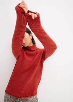 Strickpullover mit Stehkragen
