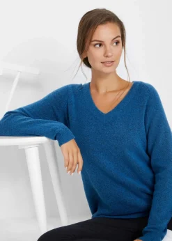 Strickpullover mit V-Ausschnitt, Oversized Fit
