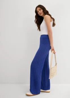 Strick-Schlupfhose mit Lochmuster